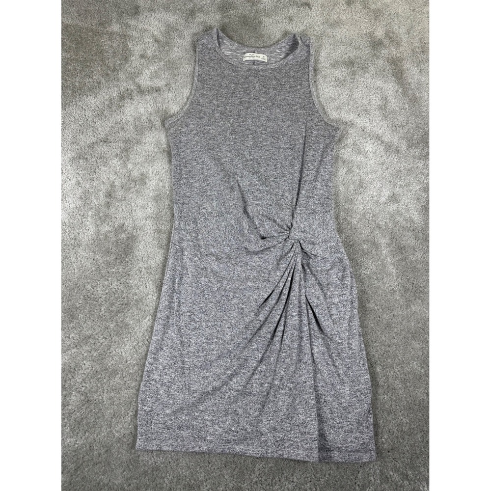 Abercrombie & Fitch Grey Heather Twist Front Sleeveless Knit Dress Medium